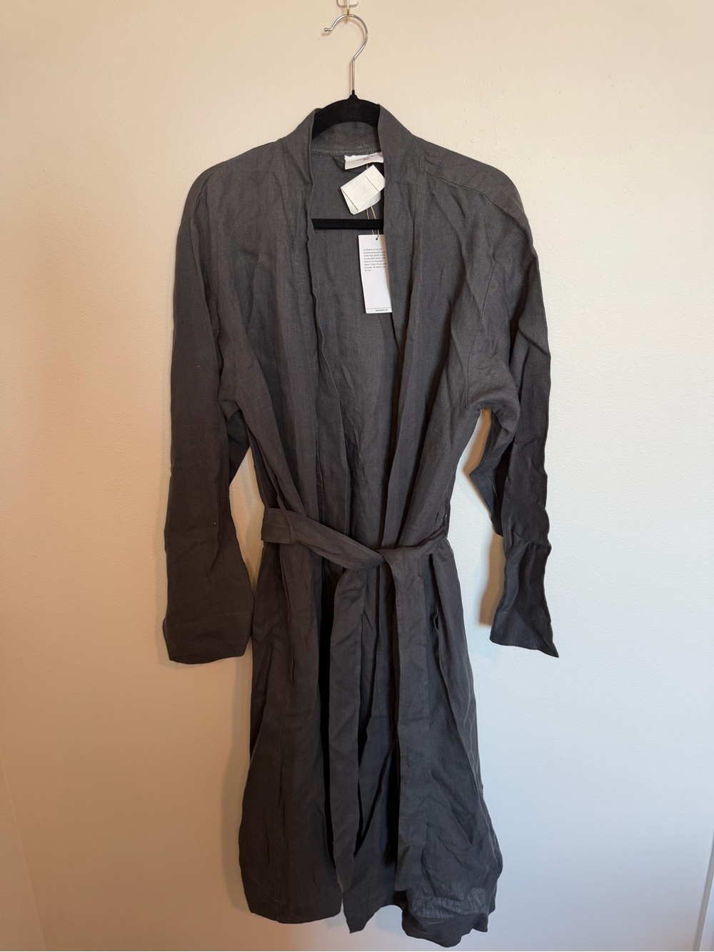 Quince Linen Long Robe Women's Lightweight Robe - Classic Tie-Waist